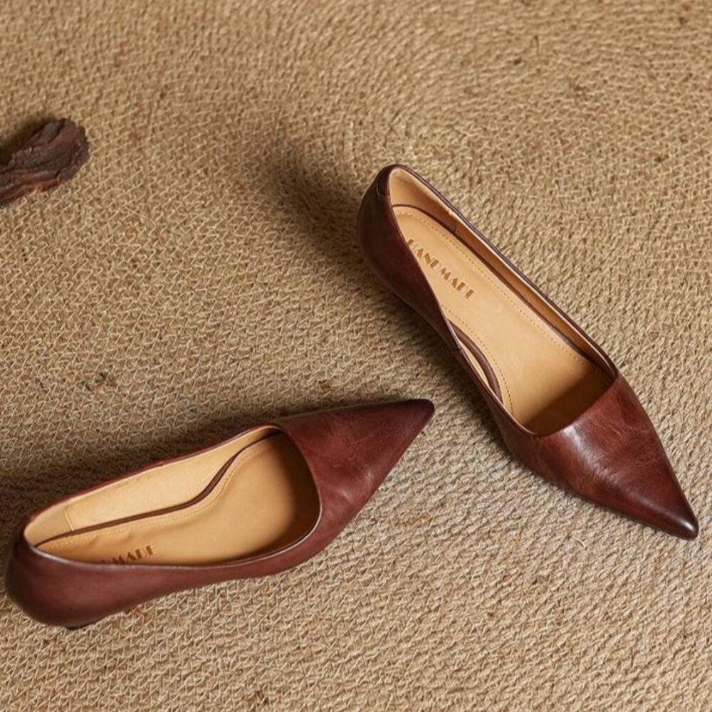 Riley River Anok Genuine Leather Heels in brown - Picture 5 of 5